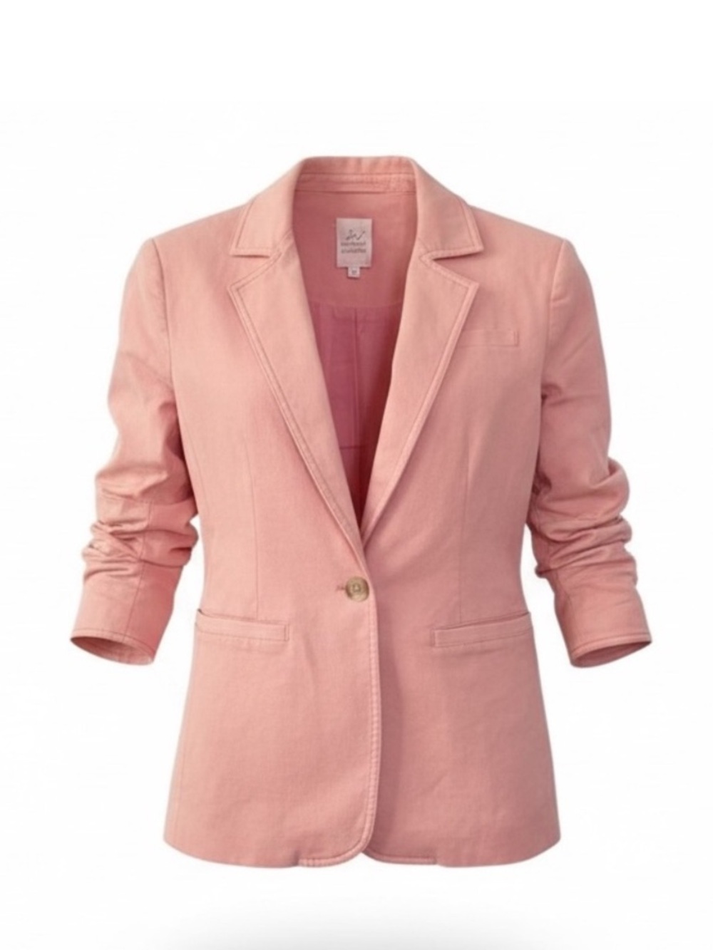 Cinq A Sept Khloe Ruched Cuff Blazer Cotton Pink 2